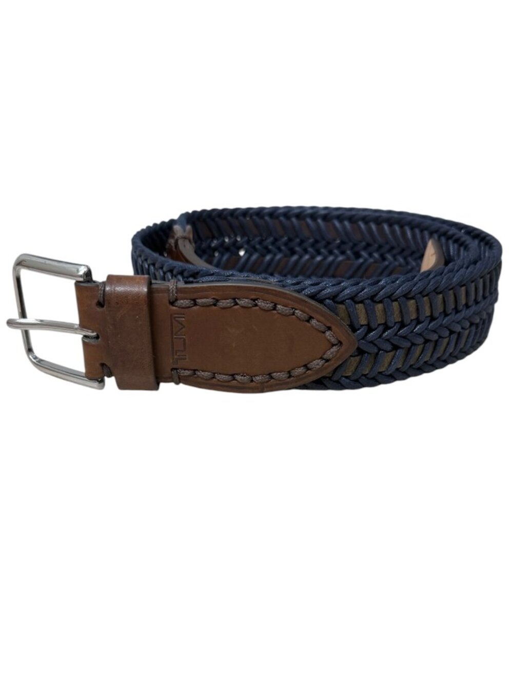 TUMI Leather Cord Woven Braided Men's Belt Size 38/95 Discontinued Style 15316